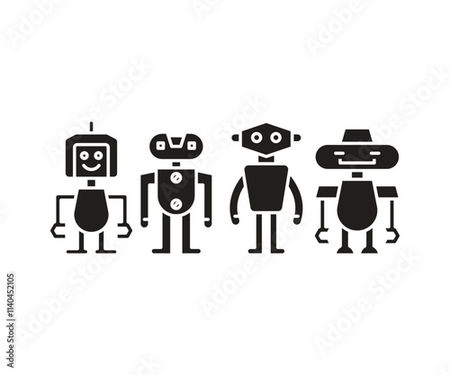 robot icons set vector illustration