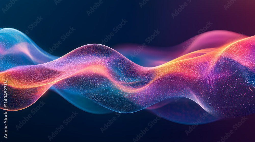 Fototapeta premium A Colorful Exploration of Energetic Flow and Abstract Patterns, Showcasing a Dynamic Interaction between Light and Color