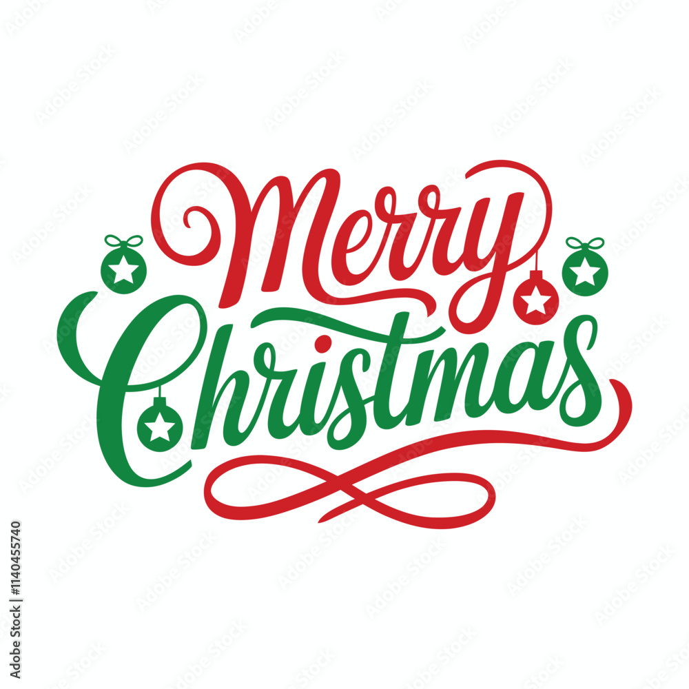 Fototapeta premium Merry Christmas Typography Banner Design.