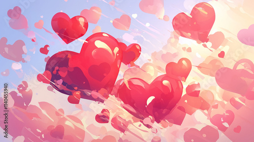 cute kawaii anime cartoon valentine background month of love