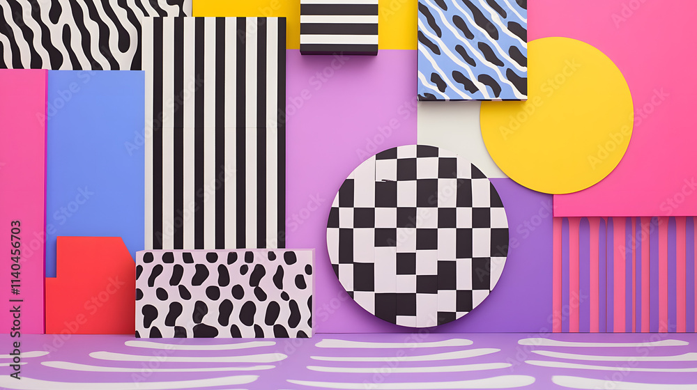 Dynamic Neon Pop Art Vision: A Mesmerizing Blend of Bold Colors and Shapes Creating an Artistic Sensation Dynamic Neon Pop Art Vision: A Mesmerizing Blend of Bold Colors and Shapes Creating an Artistic Sensation