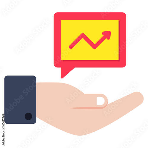 Editable design icon of analytical chat
