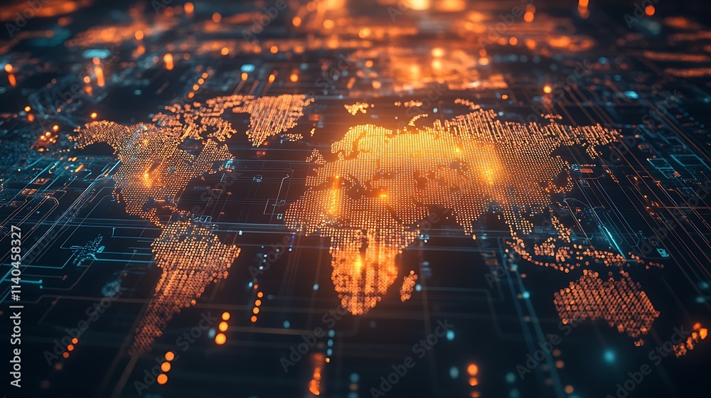 Global Network: A 3D Render of Digital World Connectivity. AI Generated Global Network: A 3D Render of Digital World Connectivity. AI Generated