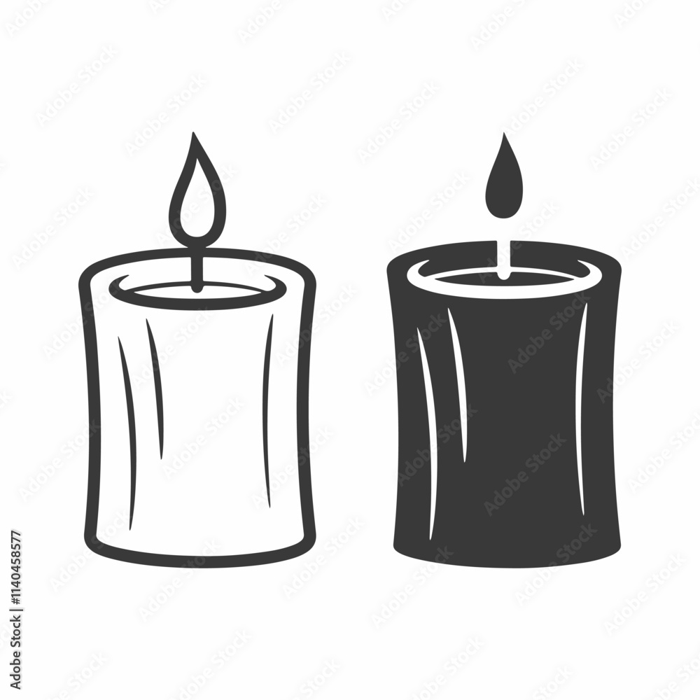 Candle line art drawing icon vector illustration Candle line art drawing icon vector illustration