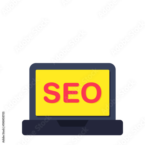 Conceptual flat design icon of search engine optimization