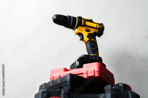 Cordless Drill on Toolboxes