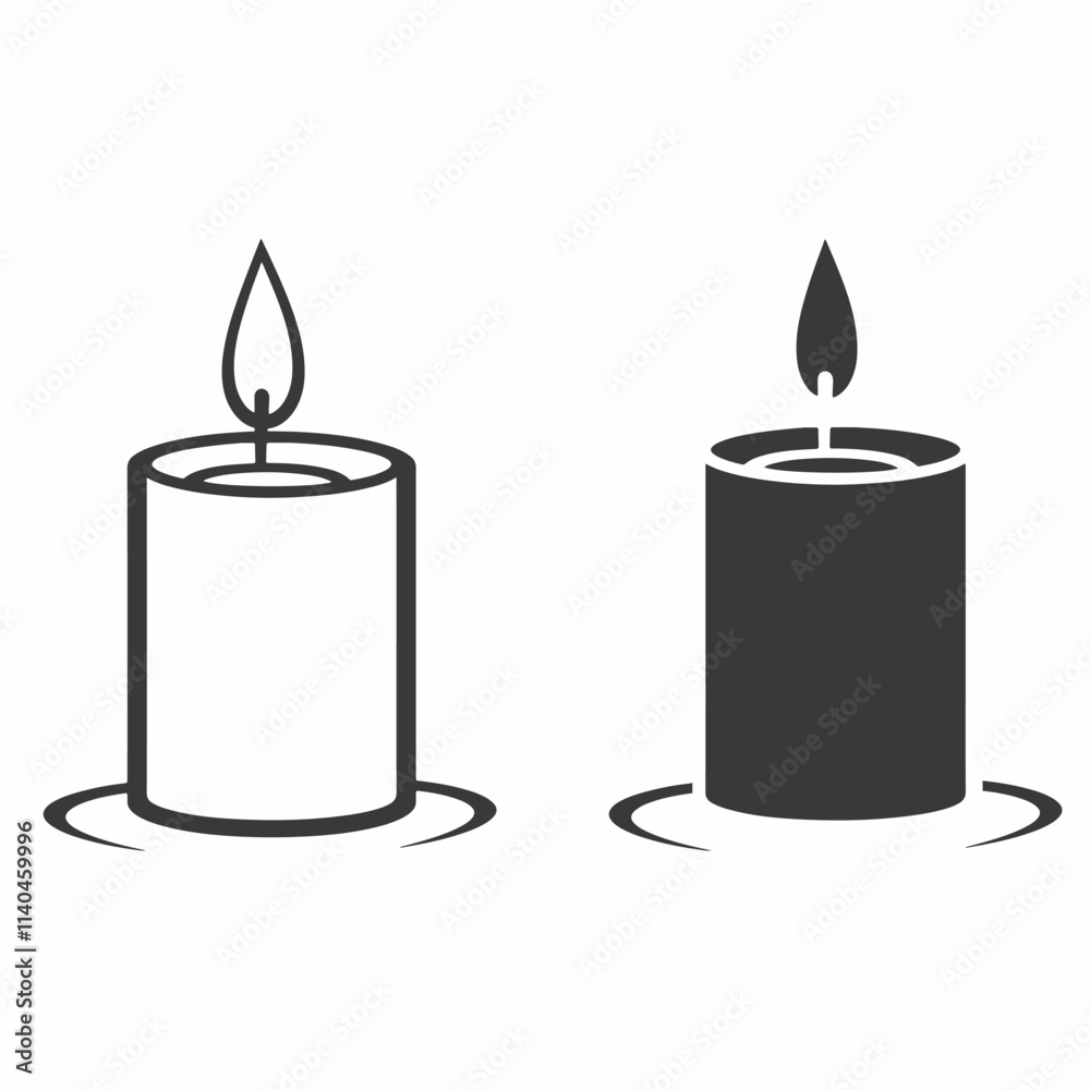 Candle line art drawing icon vector illustration Candle line art drawing icon vector illustration