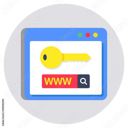 Flat design icon of www