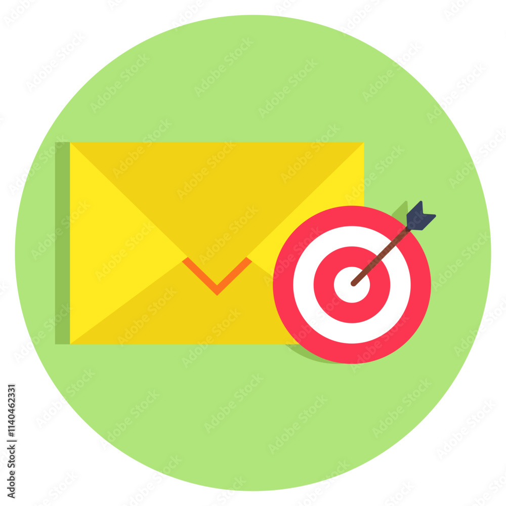 Creative design icon of target mail Creative design icon of target mail