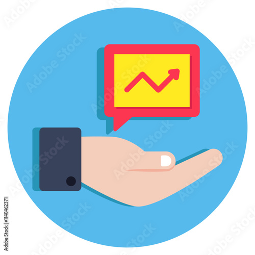 Editable design icon of analytical chat