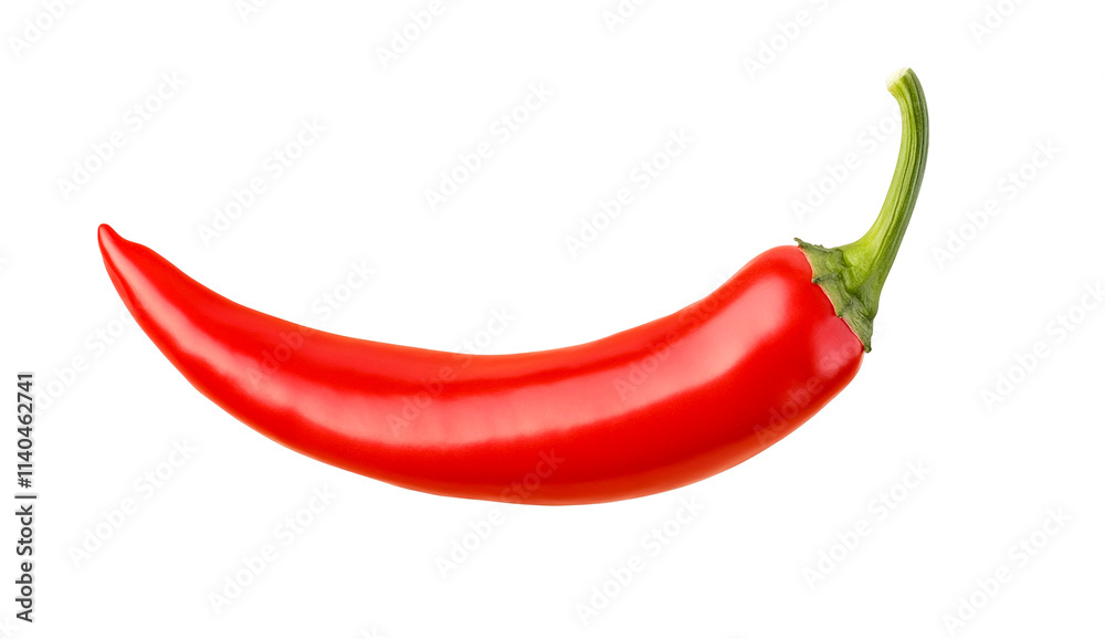Shiny Red Hot Pepper Isolated in Detail Shiny Red Hot Pepper Isolated in Detail