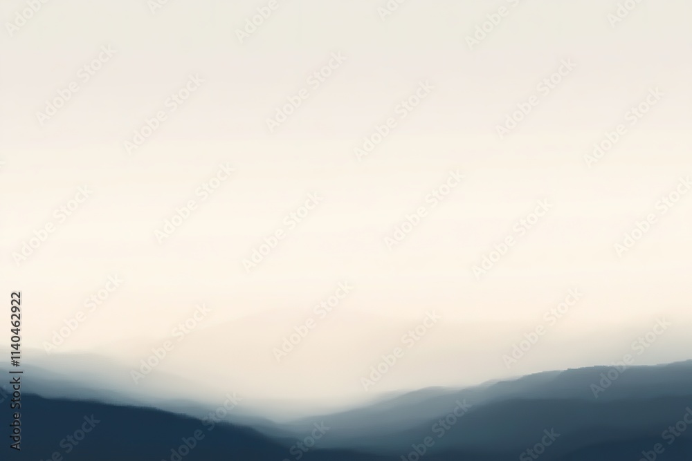 Misty mountain layers in cool tones Misty mountain layers in cool tones