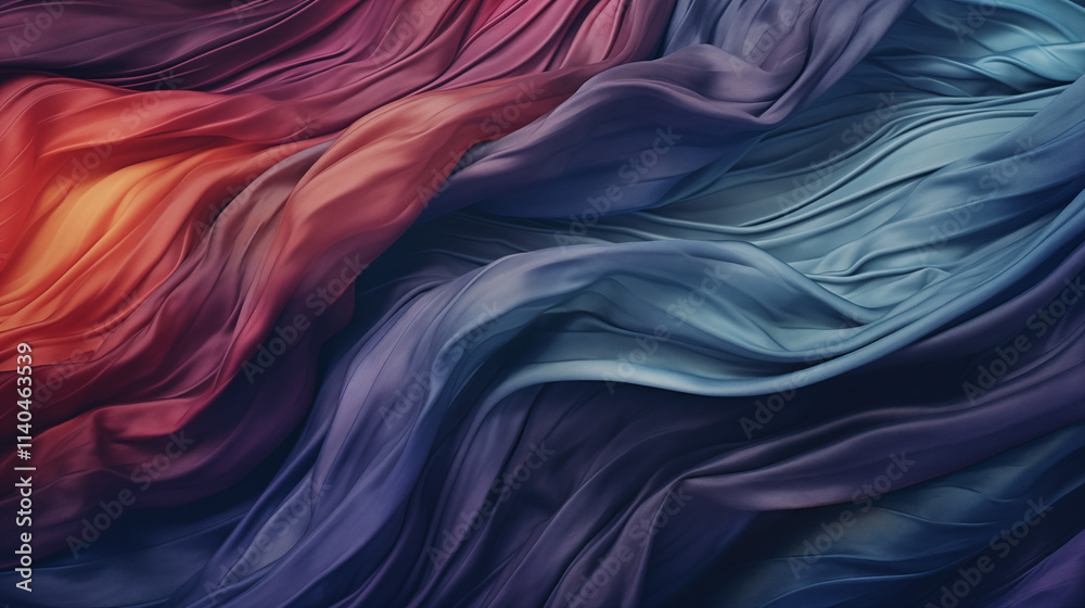 Obraz premium Vibrant Colorful Flowing Fabric Texture