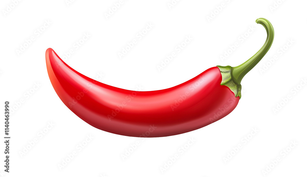 A Smooth Red Chili Pepper Isolated A Smooth Red Chili Pepper Isolated