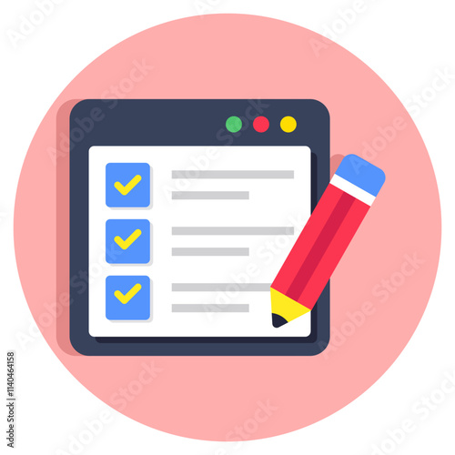 Premium download icon of online list