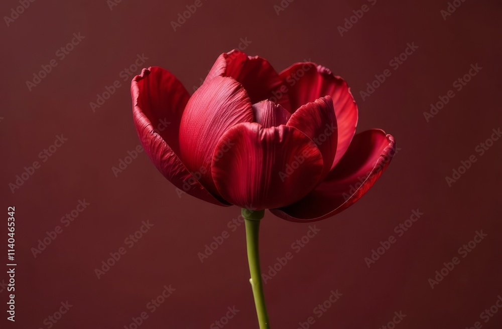 Obraz premium red tulip on red background