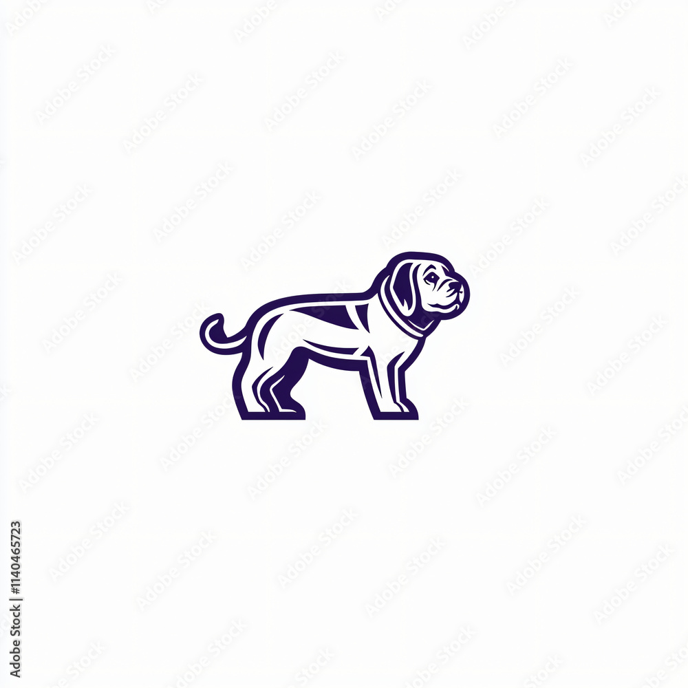 Obraz premium minimalist vector illustration of a dog for logo, isolated on white background