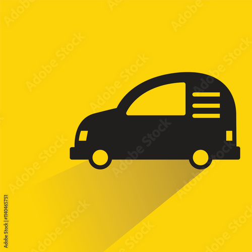 car icon with shadow on yellow background