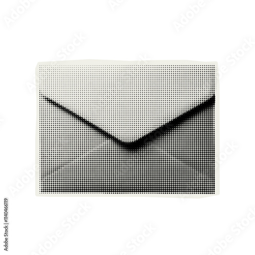 Vector envelope with letter. Trendy retro element with a halftone effect for collage, poster, banner, cover design.