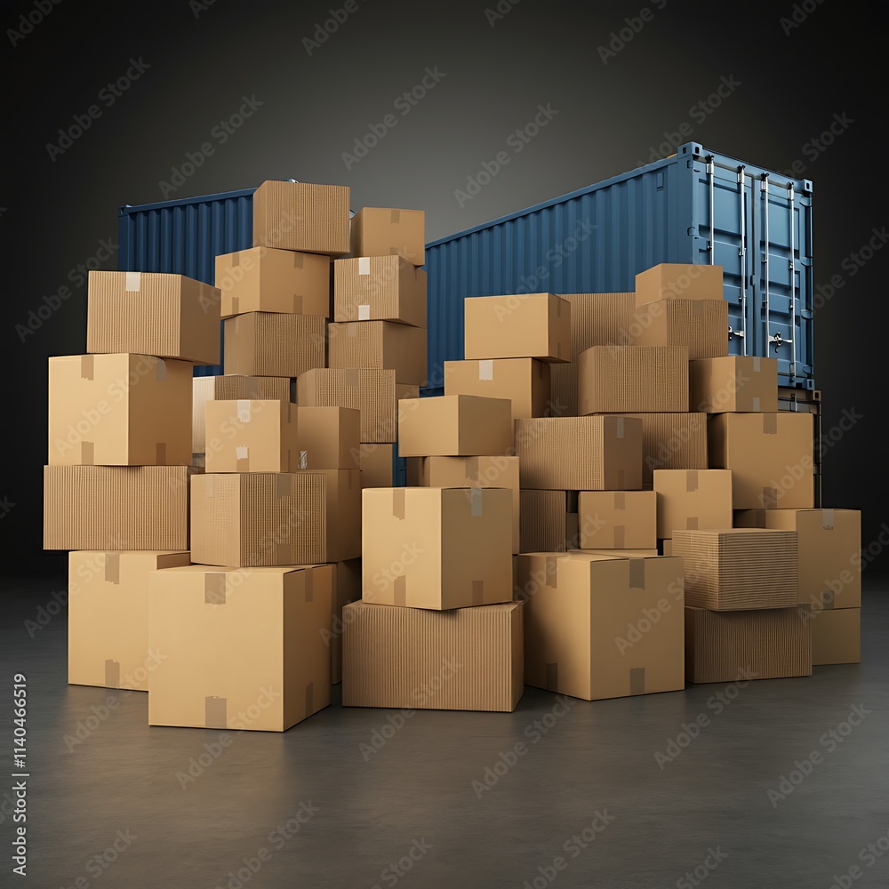 Stacked Cardboard Boxes for Shipping and Storage Stacked Cardboard Boxes for Shipping and Storage