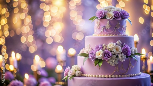 Light Purple Wedding Cake Photography: Delicious Pastel Dessert Images, Rule of Thirds Composition