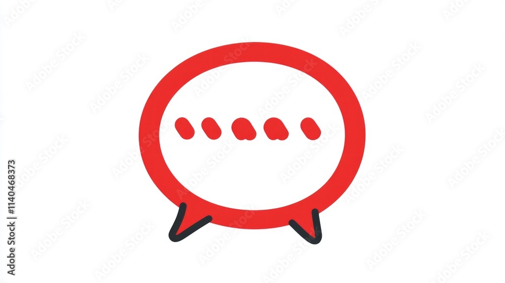 Red Speech Bubble with Five Dots Red Speech Bubble with Five Dots