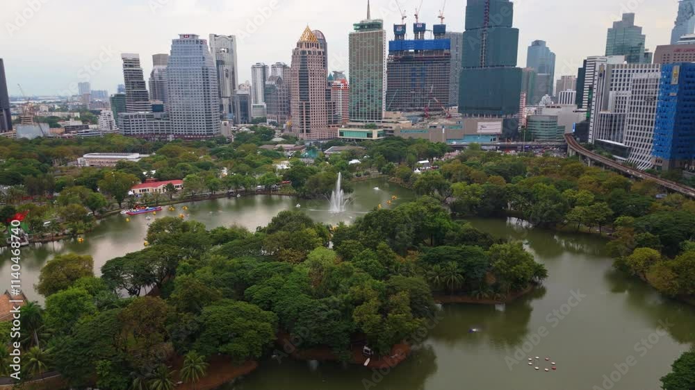 flyover over city center park