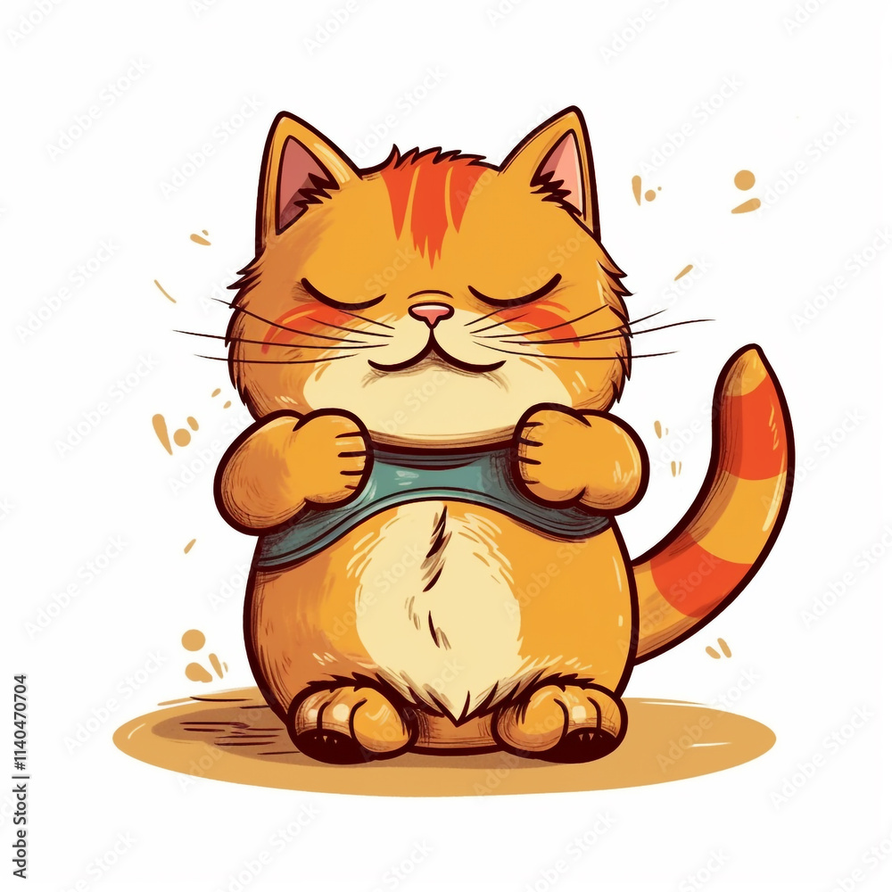 A cartoon cat is smiling and making a thumbs up gesture. The cat appears to be happy and playful A cartoon cat is smiling and making a thumbs up gesture. The cat appears to be happy and playful