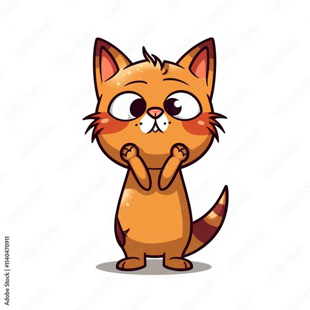 A cartoon cat is smiling and making a thumbs up gesture. The cat appears to be happy and playful A cartoon cat is smiling and making a thumbs up gesture. The cat appears to be happy and playful