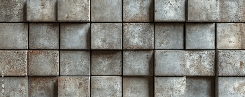 Concrete, Futuristic Mosaic Tiles arranged in the shape of a wall. Semigloss, Blocks stacked to create a Square block background. Concrete, Futuristic Mosaic Tiles arranged in the shape of a wall. Semigloss, Blocks stacked to create a Square block background.