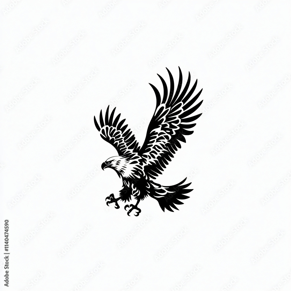 Fototapeta premium minimalist vector logo of eagle talon creating abstract geometric symbol isolated on white background 