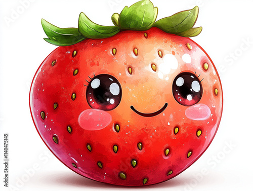 Cute Kawaii Strawberry Illustration - Kawaii/Cute characters photo