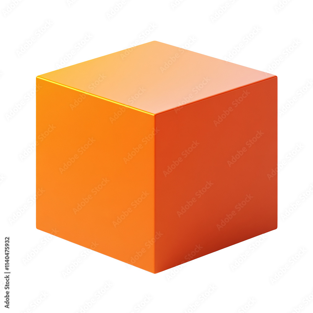 Orange 3D Geometric Cube on white and transparent background Orange 3D Geometric Cube on white and transparent background