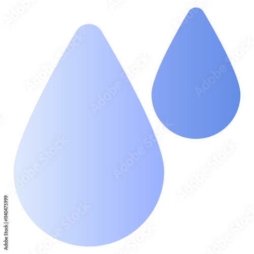 A flat isometric design icon of water drops