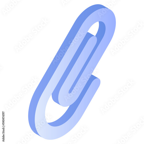 Editable isometric design vector of paperclip