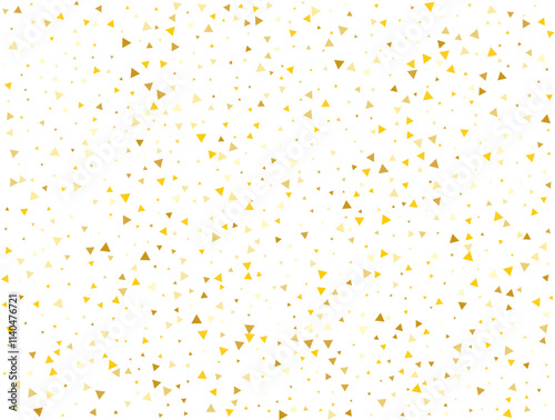 Luxury Gold Triangular Confetti Background. Vector illustration