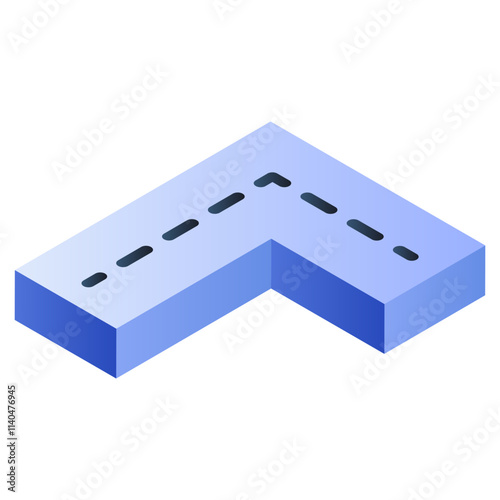 Conceptual flat isometric icon of road
