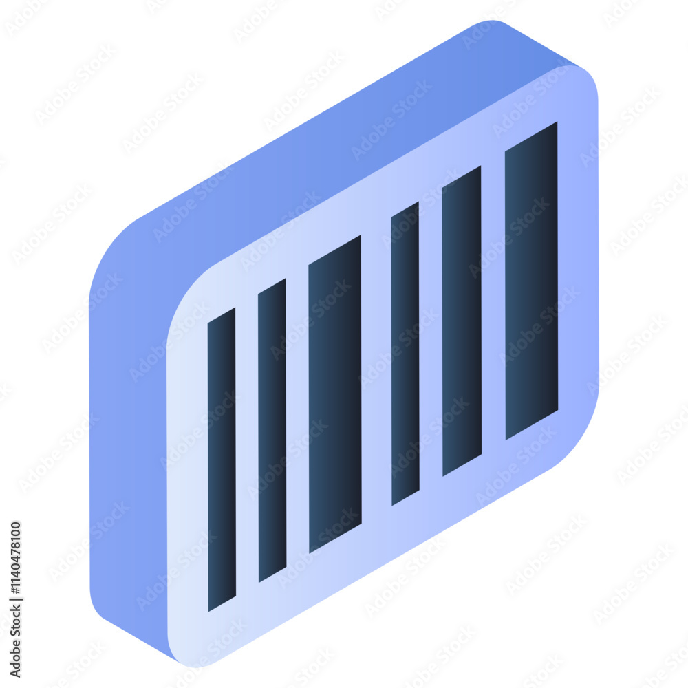 A flat isometric icon of barcode A flat isometric icon of barcode
