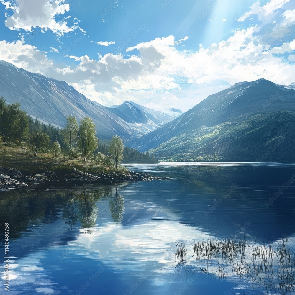 Naklejka premium Enjoy serenity at the lake.