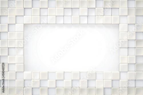 Subtle white background made of squares, asymmetrical design photo