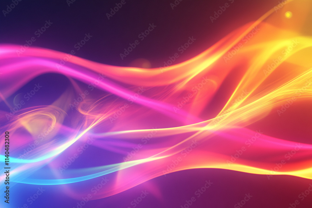 Colorful abstract waves create a vibrant display of flowing light and energy Colorful abstract waves create a vibrant display of flowing light and energy
