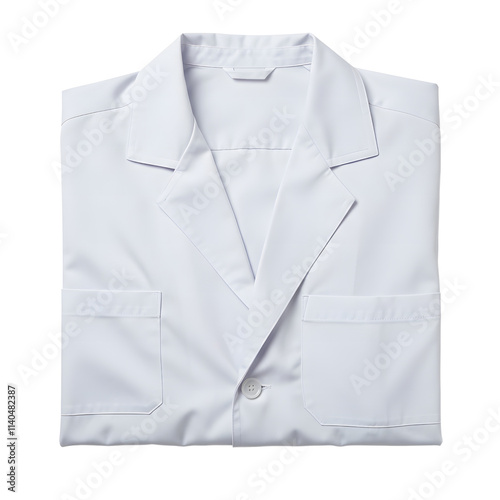 A doctor’s coat neatly folded. png isolated background. transparent background.