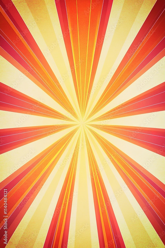 Obraz premium Bright retro sunburst pattern with warm color tones