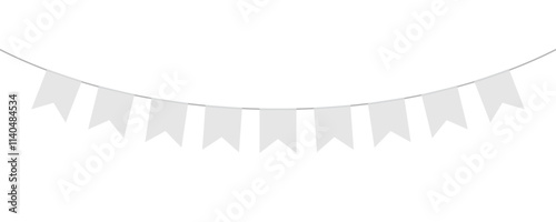 Vector Festive Flags Garland Mockup