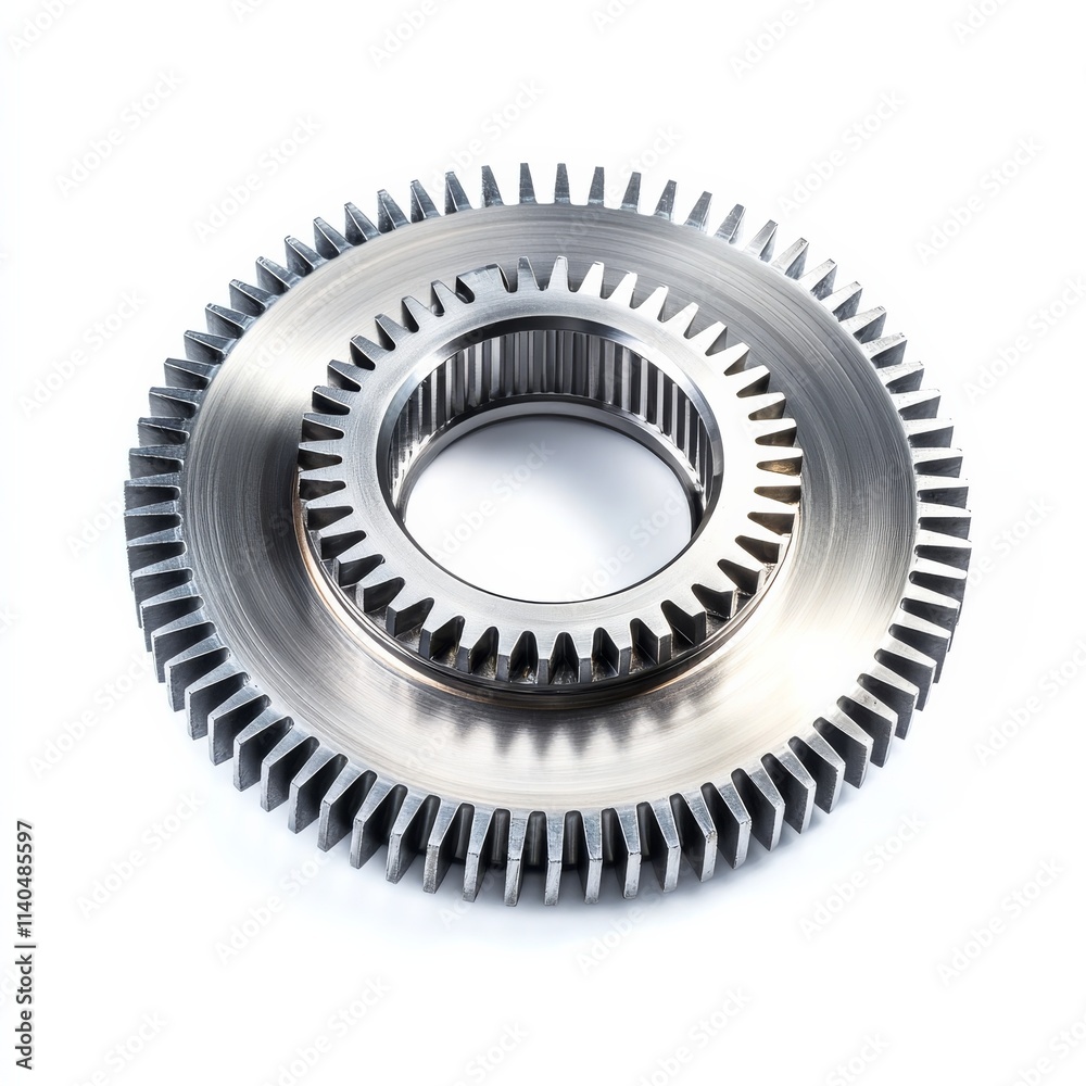 Separate real stainless gears on white. Separate real stainless gears on white.