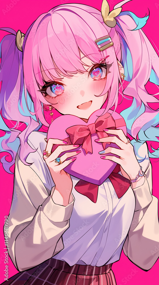 cute kawaii anime cartoon valentine background month of love cute kawaii anime cartoon valentine background month of love