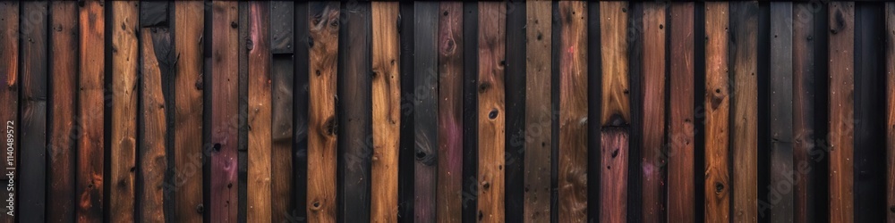 Fototapeta premium Burnt wooden house facade with charred planks exposed , wooden house, charred planks, burnt wood