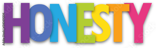 HONESTY colorful typography banner on transparent background