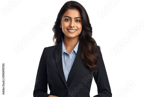 Smiling indian business women in suits on transparent background. Women in business attire. Rich men. Business manager. Startup boss. Indian women. American woman. Isolated image. Png. India. PNG cut.