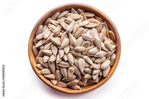 sunflower seeds in a bowl isolated on white background